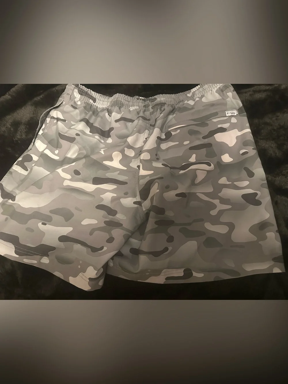 Columbia PFG Rambler Water Shorts GRAY CAMO Men’s LARGE